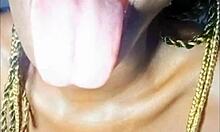 african teen 18+ shows off her phat cock sucking lips and beautiful mouth and drinks cum