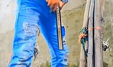 Pornashubby Masturbates Solo in Bathroom After Rounds