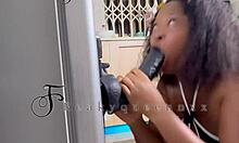 hot milf camgirl uses 14 inches dildo on fridge in kitchen