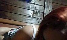 The beautiful redhead gives a delicious blowjob for the first time in this amateur video.