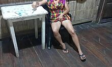 Sexy stepmom dresses up showing off her hot charms