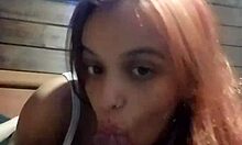 The beautiful redhead gives a delicious blowjob for the first time in this amateur video.