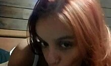 The beautiful redhead gives a delicious blowjob for the first time in this amateur video.