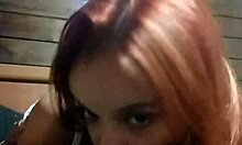The beautiful redhead gives a delicious blowjob for the first time in this amateur video.