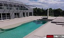 Petite teen interacts with black step uncle