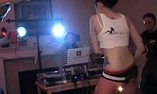 Watch Lesbians Toy Pussy in Public Party!