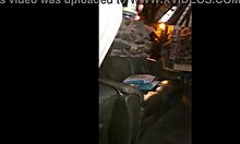 intriguing walk into bar with cock exposed in panties for beer