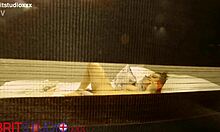 I watch my slutty neighbor masturbating her big ass