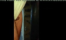 intriguing walk into bar with cock exposed in panties for beer