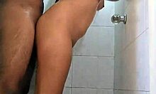 Cheating Wife Mouth Fucked And Hard Stand Fuck By Black Friend In Bathroom