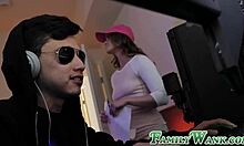 Cute teen 18+ kenzie madison gives sloppy blowjob to stepbrother