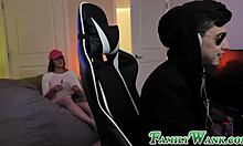 Cute teen 18+ kenzie madison gives sloppy blowjob to stepbrother