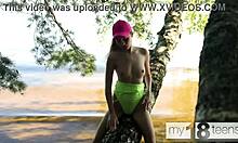 my18teen 18+s - adorable skinny girl fingers tight pussy outdoors