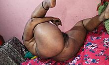 Chubby stepsister PISSING DOGGYSTYLE, showing big charms and huge hole