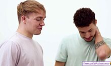 Busty Milf Masseuse Gives Massage To Two Young Guys