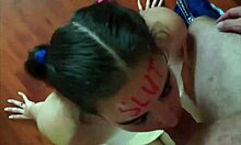 Slut sucking cock and getting face fucked!