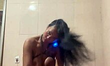 brunette brazilian trans delivers package and stays for fun