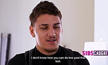 Slutty Step Sis Wonders About Taboo Threesome. Ffm Fun With Jeans On.