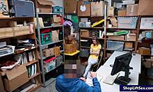 Skinny shoplifter confronted by lp officer