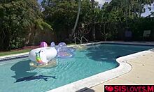 stepbrother ramming his stepsister's tight pussy outdoor