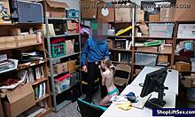 Skinny shoplifter confronted by lp officer