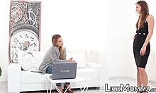 Redhead stepmom gives oral and rimjob to pierced subslut teen before scissoring her pussy