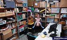 Skinny shoplifter confronted by lp officer