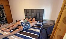 young couple enjoys intimate moment until climax