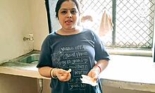 Indian bhabhi bent over for threesome blowjob with neighbor boys