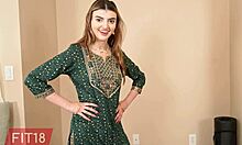 Fit18 Julia James, 48kg skinny Indian teen, gets POV casting creampie in her tight pussy