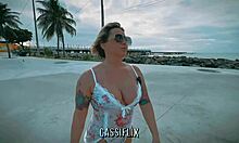 beach meet turns to rough fuck with slaps and cum