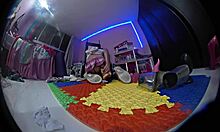 Teddy bear with hidden camera can't believe what sister does alone in room