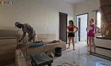 Bosses' Wives Visit Construction Worker For Big Black Cock Action!