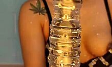 Colombian babe squirts in shower with dildo.