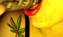 Colombian babe squirts in shower with dildo.