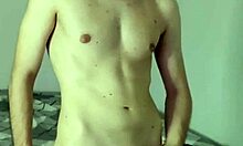 huge homemade webcam masturbation session ends with cum on face in bedroom!