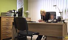 Cheeky Blonde Teen 18+ Secures Loan with Wild Casting Couch Action for New Mercedes