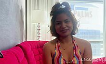 cute lil hazel heart deepthroats uncle's cock messily, her perky small tits bouncing.