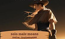 Solo male moans loudly, reaching intense orgasm in erotic session