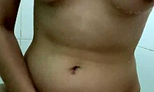 young girl masturbates with anal plug in bath