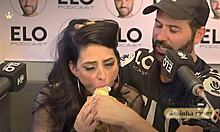 rainha hotwife gives sloppy blowjob to presenter on podcast 😏💦