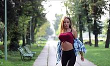 sexy girl dances in street, come dance with aarina park sexy moves live model
