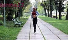 sexy girl dances in street, come dance with aarina park sexy moves live model