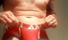 Naked Exhibitionist Bathes Outdoors in Public Toilet with Tattoos!