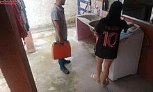 Married housewife pays washer tech with her backside! 😜