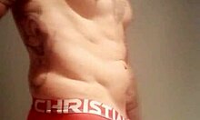 Naked Exhibitionist Bathes Outdoors in Public Toilet with Tattoos!