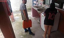 Married housewife pays washer tech with her backside! 😜