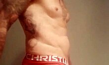 Naked Exhibitionist Bathes Outdoors in Public Toilet with Tattoos!