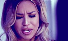 latina babe tries a weird experiment with a busty milf, involving cock, ass, and big boobs