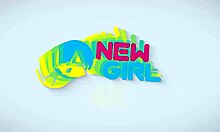 cute brunette teen gets a massage and fuck on the sofa